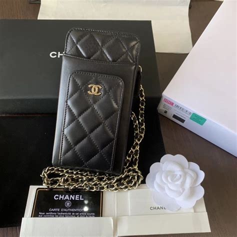 chanel bag phone cover|Chanel phone bag with chain.